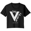 bigVenergy - All White Logo'd Bella Flowy Crop Top Shirt